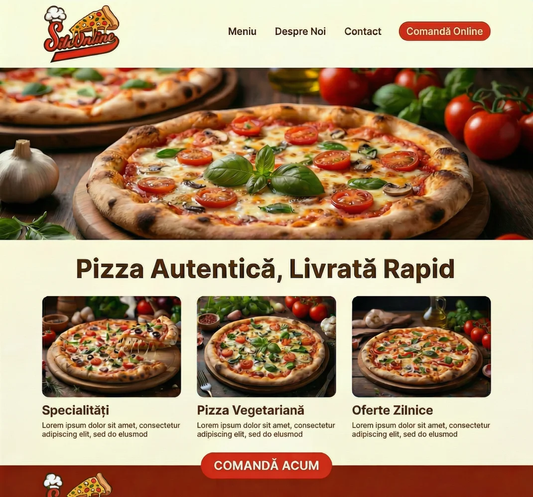 pizza site online web designer