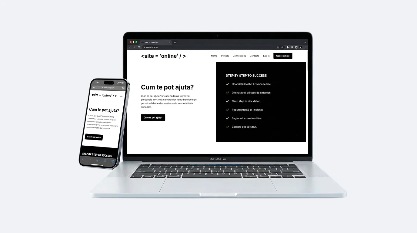 Site online optimizat pentru Mobil si Desktop